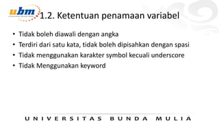 Variabel dalam pemrograman bahasa python | PDF