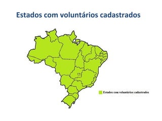 Estados com voluntários cadastrados
 