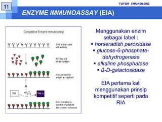 TUTOR  IMUNOLOGITh 70-anTh 80-an8Radioimmunoassay (RIA)Immunoradiometric assay (IRMA)Enzyme immunoassay (EIA)Enzyme-linked immunoassay (ELISA)PEMERIKSAAN HORMON TIROIDElectrochemiluminescent assay(ECLIA)