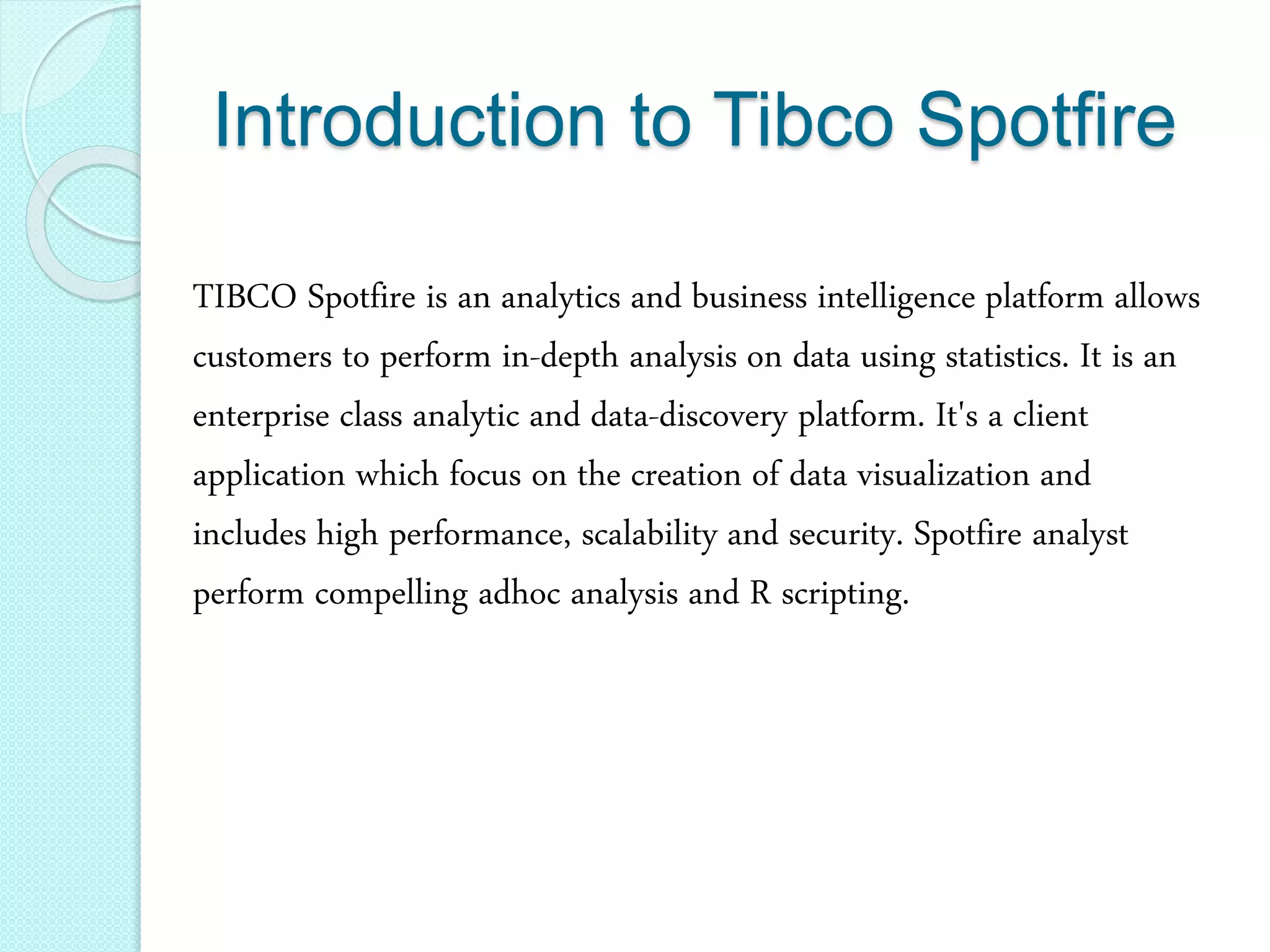 Tibco spotfire online training | PPTX