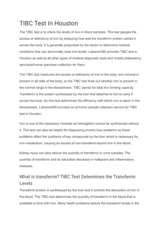 Direct Tibc Test : Iron-Binding Capacity – BDQQZJ