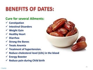 Cure for several Ailments:
 Constipation
 Intestinal Disorders
 Weight Gain
 Healthy Heart
 Diarrhea
 Strong the Bones
 Treats Anemia
 Treatment of hypertension.
 Reduce cholesterol level (LDL) in the blood
 Energy Booster
 Reduce pain during Child birth
25
©Sadiqh
 