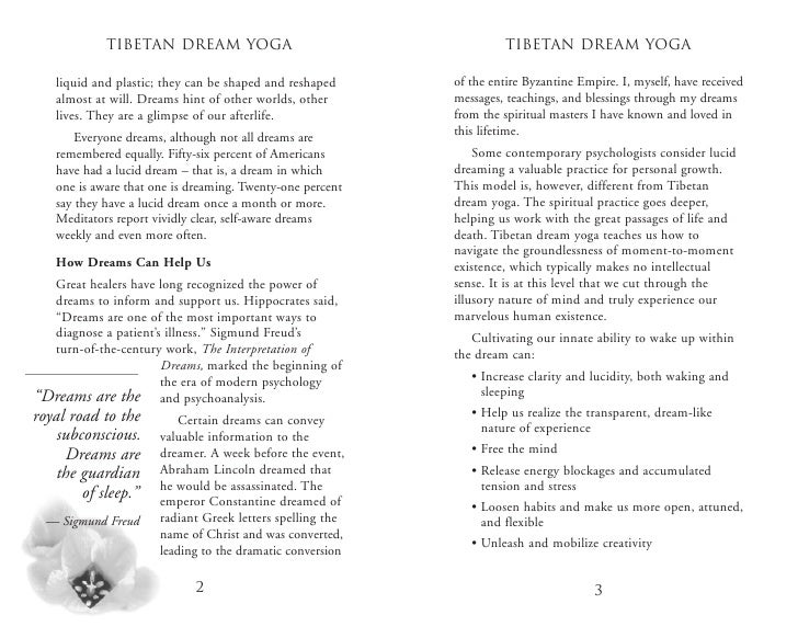 Tibetan Dream Yoga Study Guide 22 Pages - 