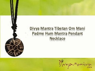 Divya Mantra Tibetan Om Mani
Padme Hum Mantra Pendant
Necklace
 