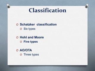 Scthker Classification Tibial plateau fracture akeel - zuckerman | PPTX