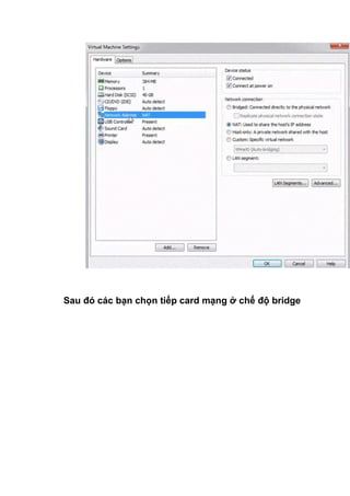 Sau đó các bạn chọn tiếp card mạng ở chế độ bridge
 