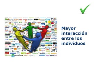 Mayor
interacción
entre los
individuos
 