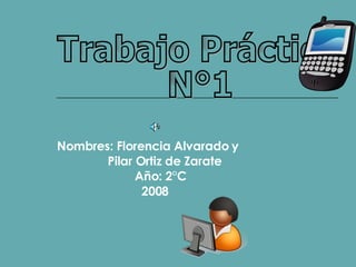 Nombres: Florencia Alvarado y  Pilar Ortiz de Zarate Año: 2°C 2008 Trabajo Práctico  N°1  
