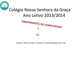 Colégio Nossa Senhora da Graça
Ano Letivo 2013/2014
Docente: Maria Campos Discente: Leonel Gonçalves nº11 5ºE
TIC
 