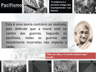 “Olho por olho, e o mundo acabará cego.”
Gandhi
“A violência é o
primeiro refúgio dos
incompetentes”. Isac
Asimov
 
