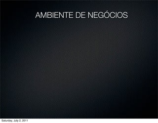 AMBIENTE DE NEGÓCIOS




Saturday, July 2, 2011
 