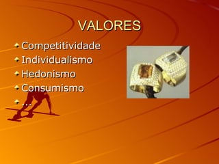 VALORES Competitividade Individualismo Hedonismo Consumismo ... 