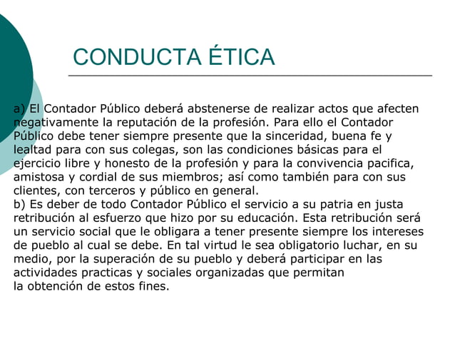 éTica profesional del contador público