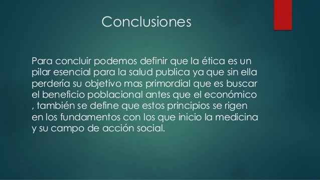 Etica y salud publica