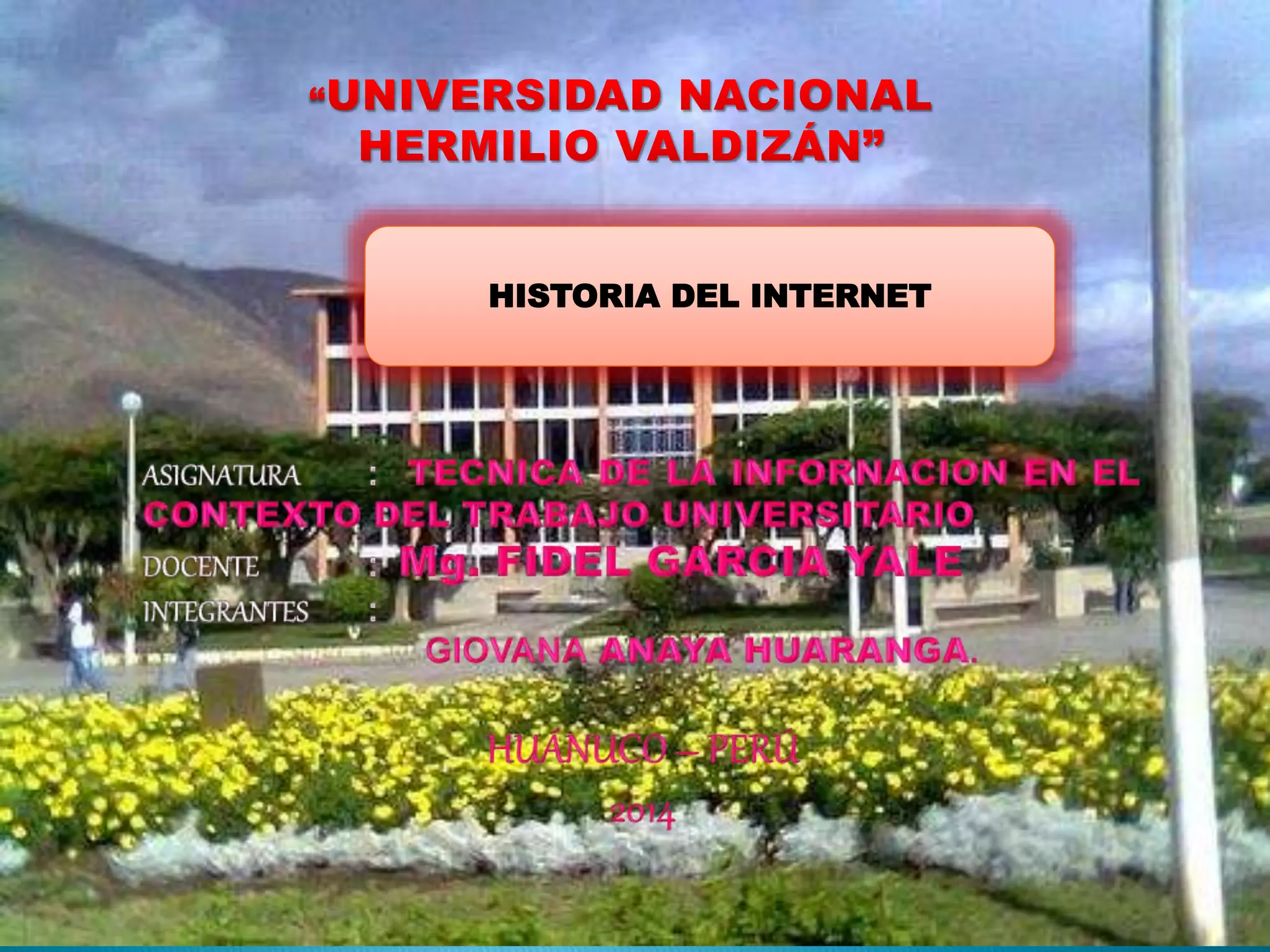 HISTORIA DEL INTERNET
 