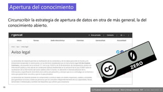 16
‘Las TIC aplicadas a la comunicación institucional’ – Máster en liderazgo institucional - INAP - Jordi Graells – Madrid 16,03,2021 - CC0
Apertura del conocimiento
Circunscribir la estrategia de apertura de datos en otra de más general, la del
conocimiento abierto.
 