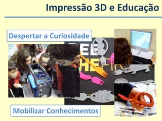 Despertar a Curiosidade
Impressão 3D e Educação
Mobilizar Conhecimentos
 