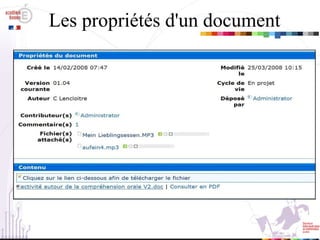 Les propriétés d'un document 