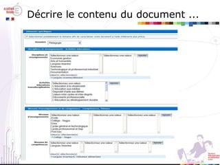 Décrire le contenu du document ... 