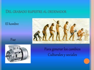 DEL GRABADO RUPESTRE AL ORDENADOR
El hombre
Fue
Para generar los cambios
Culturales y sociales
 