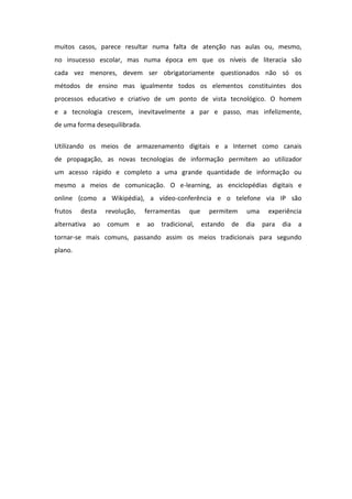 Tic E O Acesso Ao Conhecimento