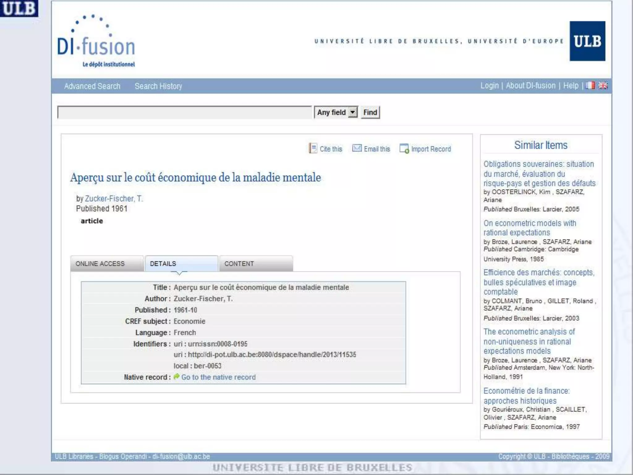 VuFind and its use at ULB