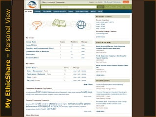My EthicShare –  Personal   View 