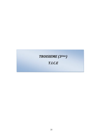 TROISIEME (3ème)
     T.I.C.E




      35
 