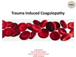 Trauma Induced Coagulopathy
Ruby Kataria
Senior Resident (Mch)
Trauma Surgery & Critical care
AIIMS, Rishikesh
 