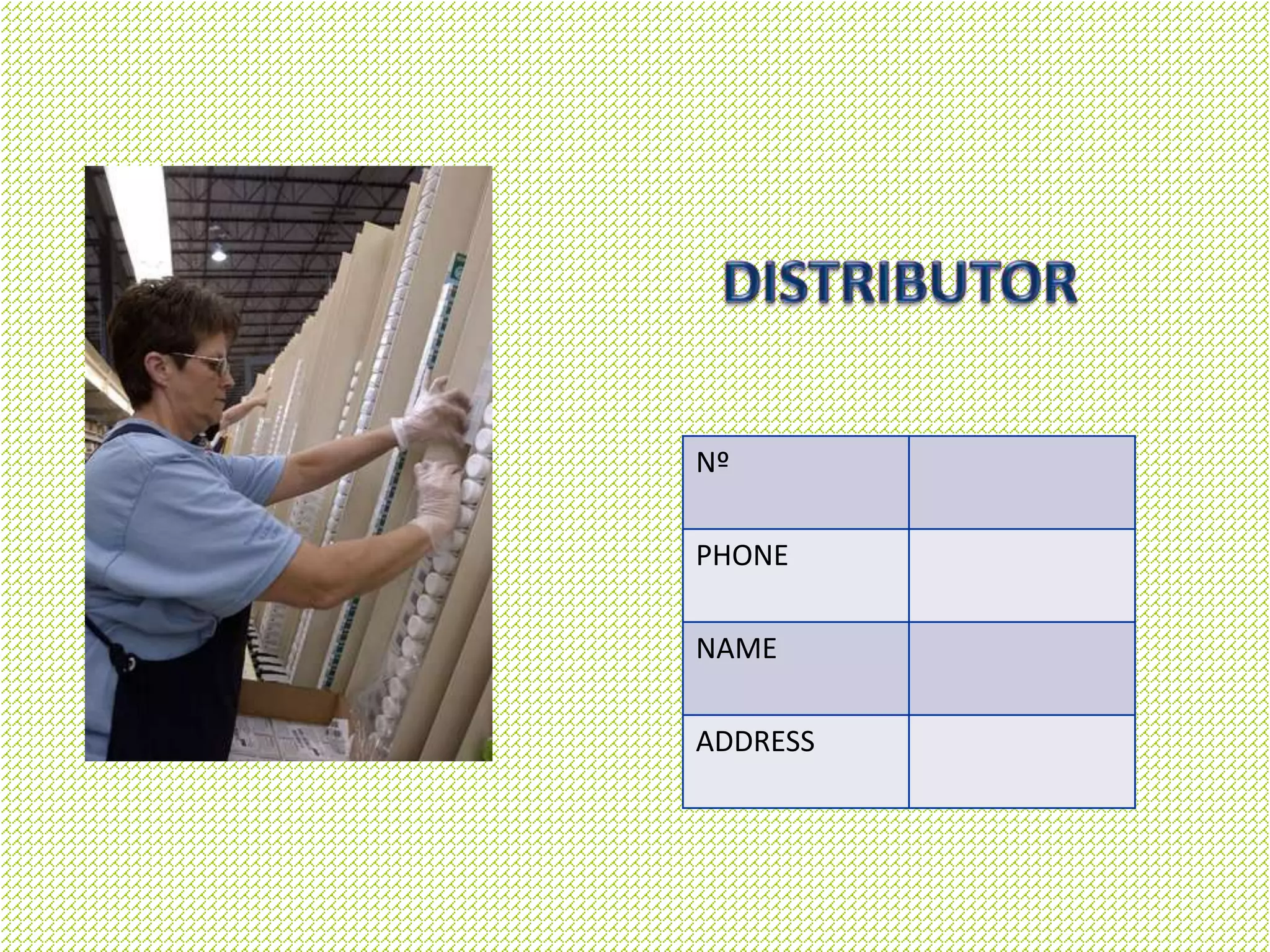 Nº
PHONE
NAME
ADDRESS