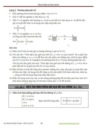 TÍCH PHÂN & ỨNG DỤNG
GV:PHAN NHẬT NAM – 0935 334 225 33 www.toanhocdanang.com
 