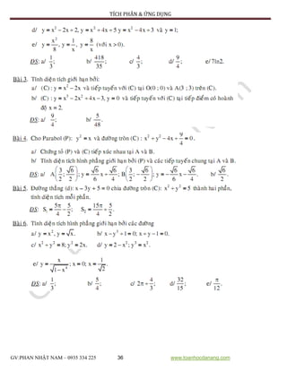 TÍCH PHÂN & ỨNG DỤNG
GV:PHAN NHẬT NAM – 0935 334 225 36 www.toanhocdanang.com
 