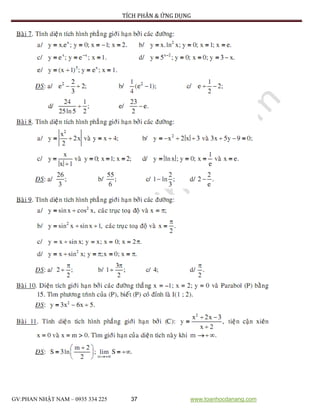 TÍCH PHÂN & ỨNG DỤNG
GV:PHAN NHẬT NAM – 0935 334 225 37 www.toanhocdanang.com
 