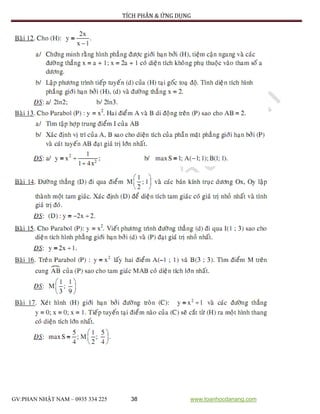 TÍCH PHÂN & ỨNG DỤNG
GV:PHAN NHẬT NAM – 0935 334 225 38 www.toanhocdanang.com
 