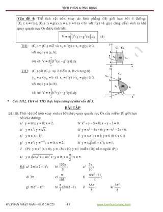 TÍCH PHÂN & ỨNG DỤNG
GV:PHAN NHẬT NAM – 0935 334 225 41 www.toanhocdanang.com
 