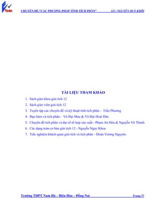 Tich phan (nguyen duy khoi) | PDF