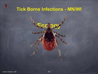 10
Ecology
Tick Borne Infections - MN/WI
Daniel J Anderson, MD
 