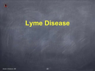 22
Lyme Disease
Daniel J Anderson, MD
 