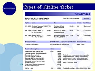 Documentation
TTOM
Types of Airline Ticket
 