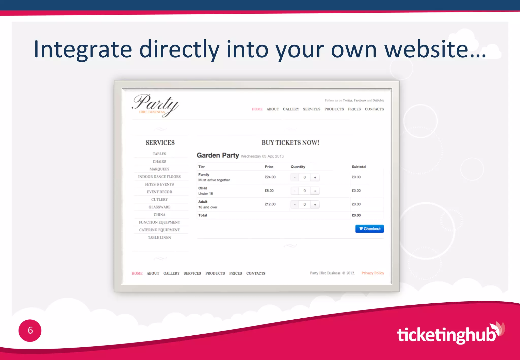 Integrate  directly  into  your  own  website…




6
 