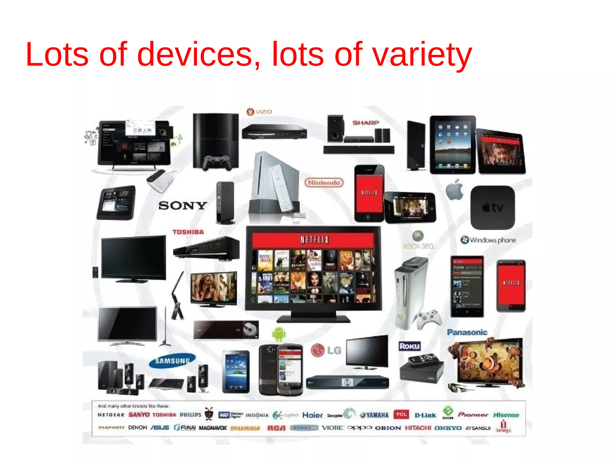 Lots of devices, lots of variety
 