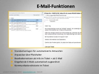 E-Mail-Funktionen




                Standardvorlagen für automatisierte Antworten
                Anpassbar über Platzha...
