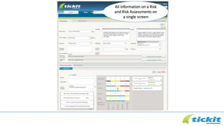 All information on a Risk
and Risk Assessments on
a single screen
 