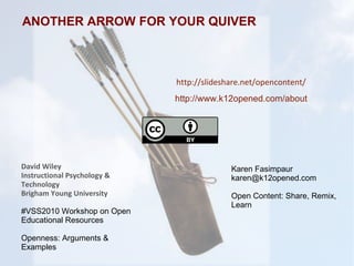 Quiver Learning Another Arrow for Your Quiver: OER | PPT