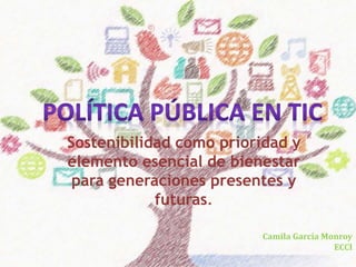 Sostenibilidad como prioridad y
elemento esencial de bienestar
para generaciones presentes y
futuras.
Camila García Monroy
ECCI
 