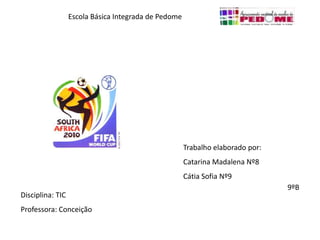 Escola Básica Integrada de Pedome




                                                      Trabalho elaborado por:
                                                      Catarina Madalena Nº8
                                                      Cátia Sofia Nº9
                                                                                9ºB
Disciplina: TIC
Professora: Conceição
 