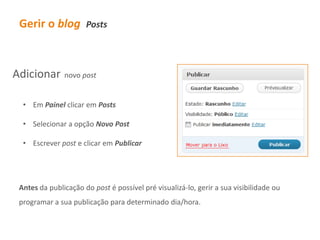 Explorar a integração de widgets (adicionar calendário,  links, conta twitter, etc.)