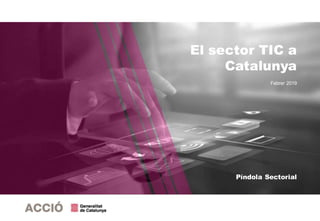 El sector TIC a
Catalunya
Febrer 2019
Píndola Sectorial
 