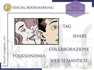 36
MarcelloFesteggiante-2015
29 maggio 2015
SOCIAL BOOKMARKING SOCIAL
BOOKMARKING
FOLKSONOMIA
TAG
SHARE
COLLABORAZIONE
WEB SEMANTICO
 
