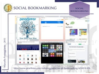 38
MarcelloFesteggiante-2015
29 maggio 2015
SOCIAL BOOKMARKING SOCIAL
BOOKMARKING
http://www.pearltrees.com/mfesteggiante/social-bookmarking/id1420102498
 